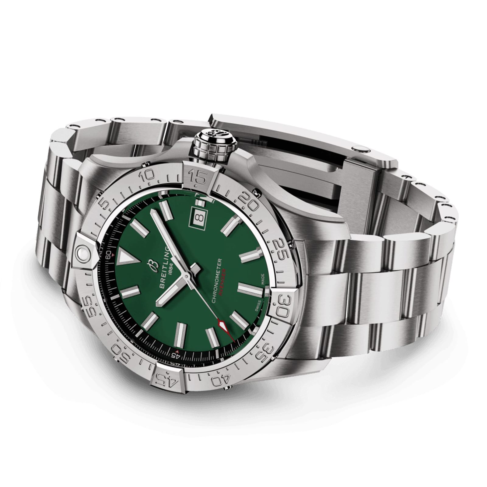 Breitling Avenger Automatic 42mm Mens Watch Green Stainless Steel