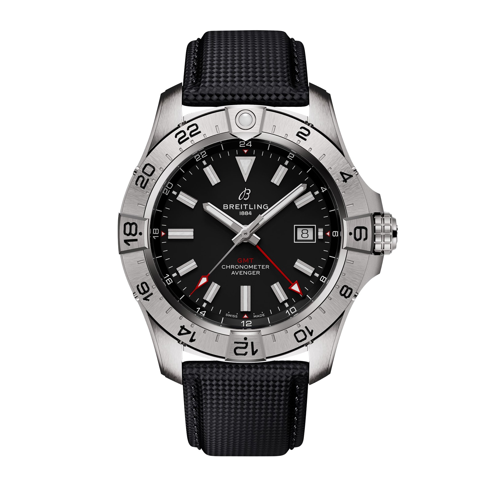 Breitling Avenger Automatic GMT 44mm Mens Watch Black Leather Breitling Avenger Automatic GMT 44mm Mens Watch Black Leather
