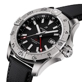Breitling Avenger Automatic GMT 44mm Mens Watch Black Leather