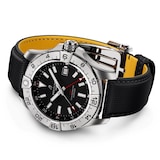 Breitling Avenger Automatic GMT 44mm Mens Watch Black Leather
