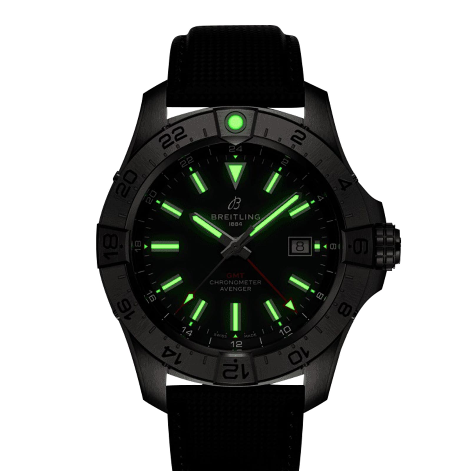 Breitling Avenger Automatic GMT 44mm Mens Watch Black Leather Breitling Avenger Automatic GMT 44mm Mens Watch Black Leather