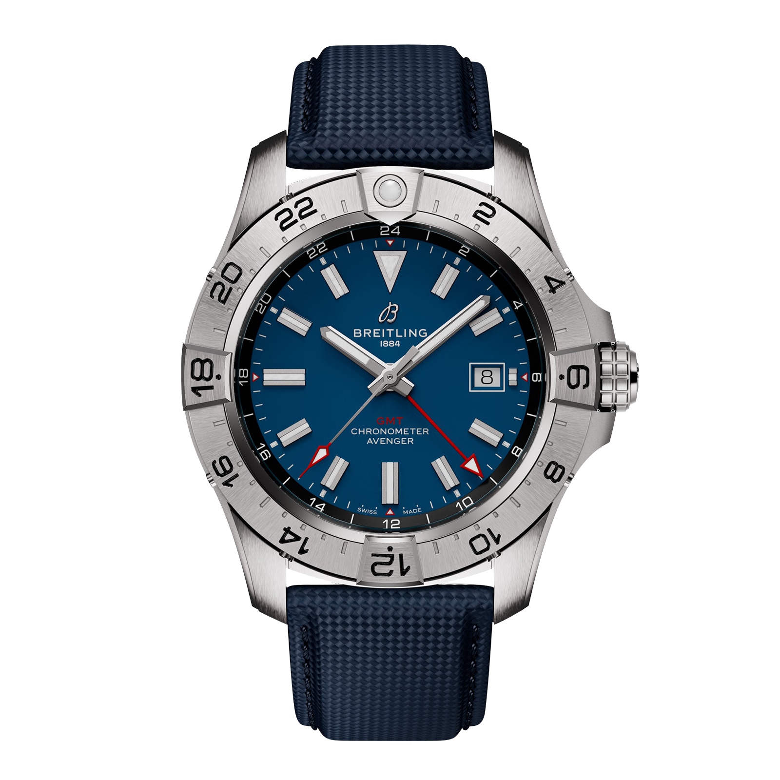 Breitling Avenger Automatic GMT 44mm Mens Watch Blue Leather ...