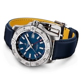 Breitling Avenger Automatic GMT 44mm Mens Watch Blue Leather