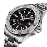 Breitling Avenger Automatic GMT 44mm Mens Watch Black Stainless Steel