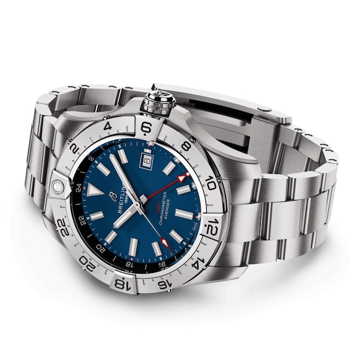 Breitling Avenger Automatic GMT 44mm Mens Watch Blue Stainless Steel