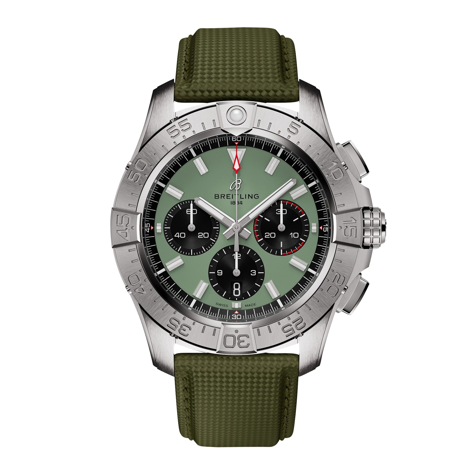 Breitling Avenger Chronograph B01 44mm Mens Watch Green Leather Breitling Avenger Chronograph B01 44mm Mens Watch Green Leather