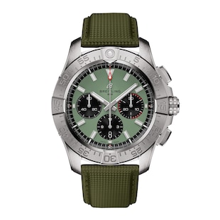 Breitling Avenger Chronograph B01 44mm Mens Watch Green Leather