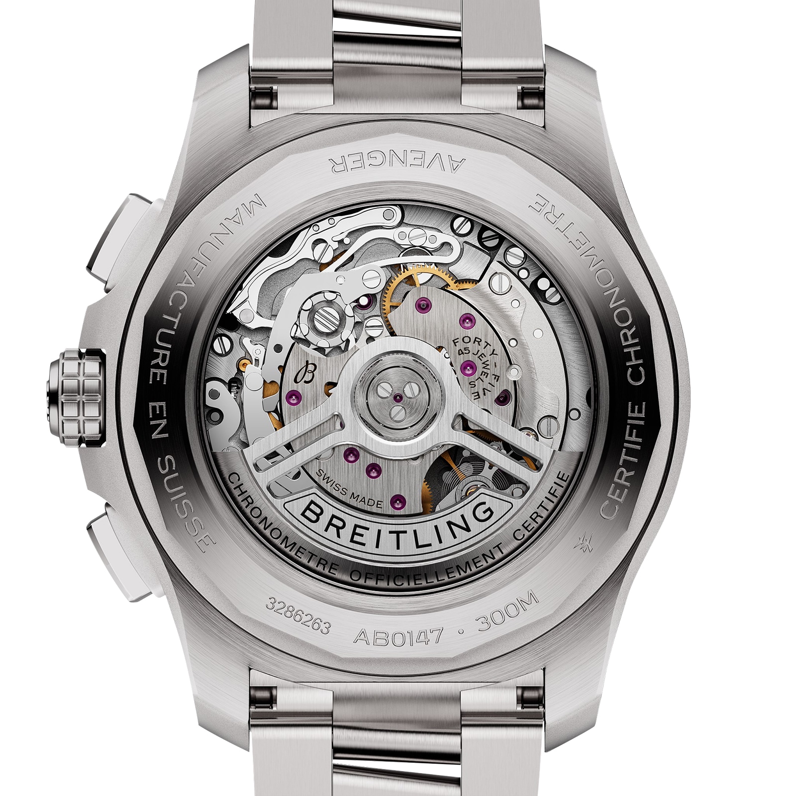 Breitling Avenger Chronograph B01 44mm Mens Watch Beige Stainless Steel