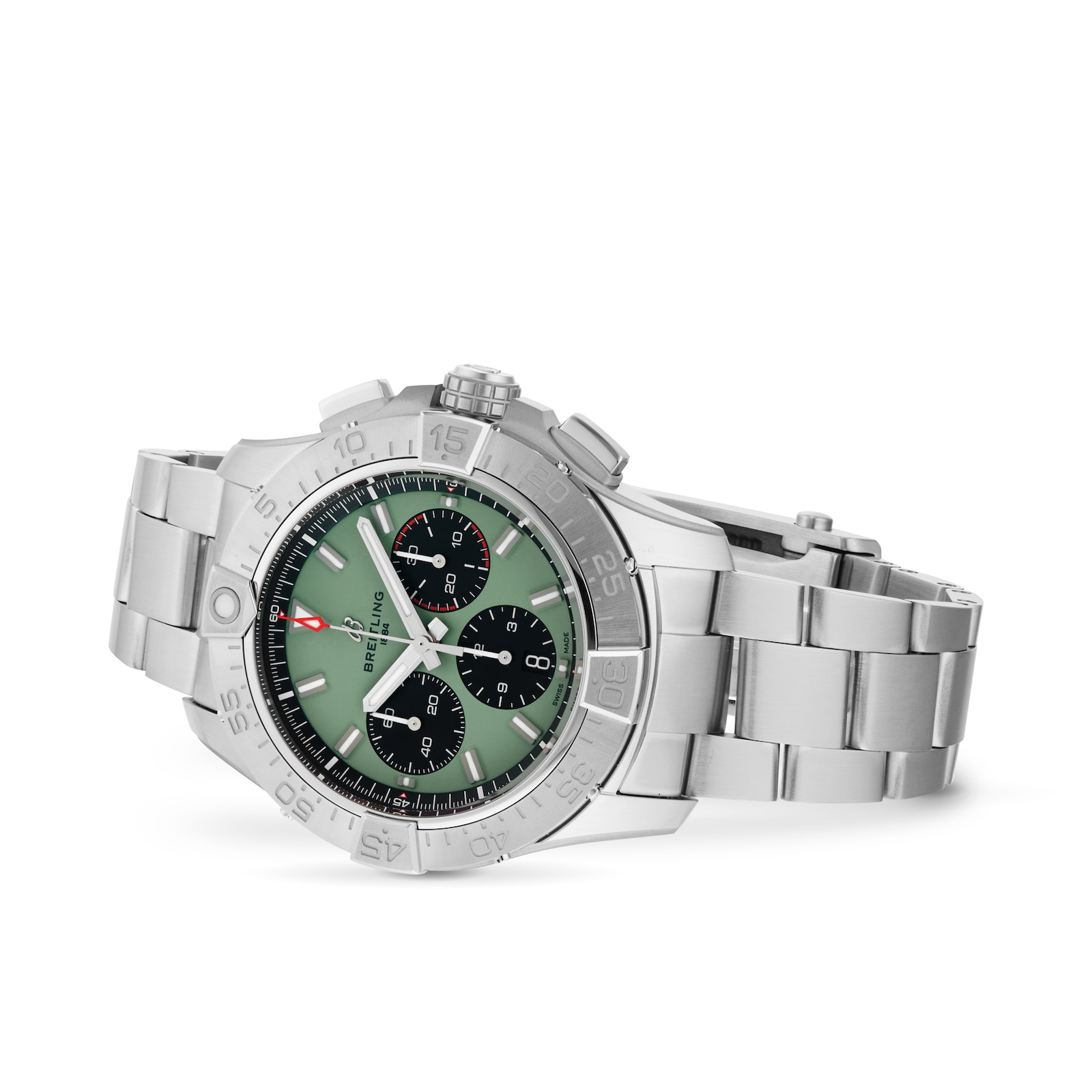 Breitling Avenger Chronograph B01 44mm Mens Watch Green Stainless Steel