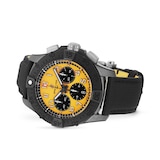 Breitling Avenger B01 Chronograph 44mm Night Mission Mens Watch Yellow Black Leather