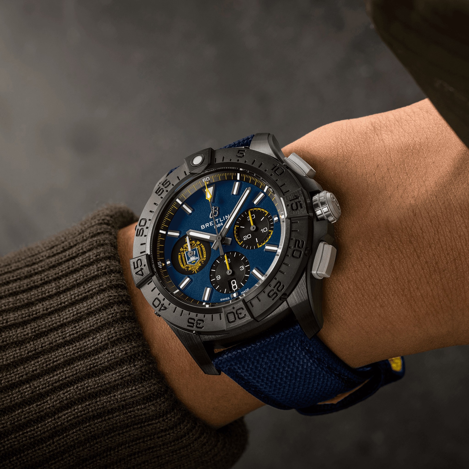 Breitling Avenger B01 Chronograph Night Mission USN Naval Academy 44mm Mens Watch