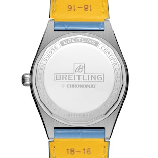 Breitling Chronomat Automatic 36 South Sea Ice Blue Leather Strap Ladies Watch