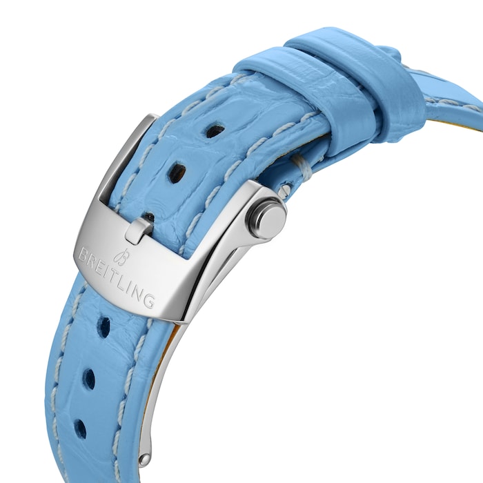Breitling Chronomat Automatic 36 South Sea Ice Blue Leather Strap Ladies Watch
