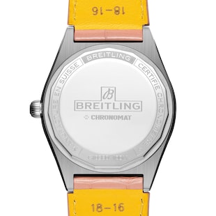 Breitling Chronomat Automatic 36 South Sea Pink Leather Strap Ladies Watch