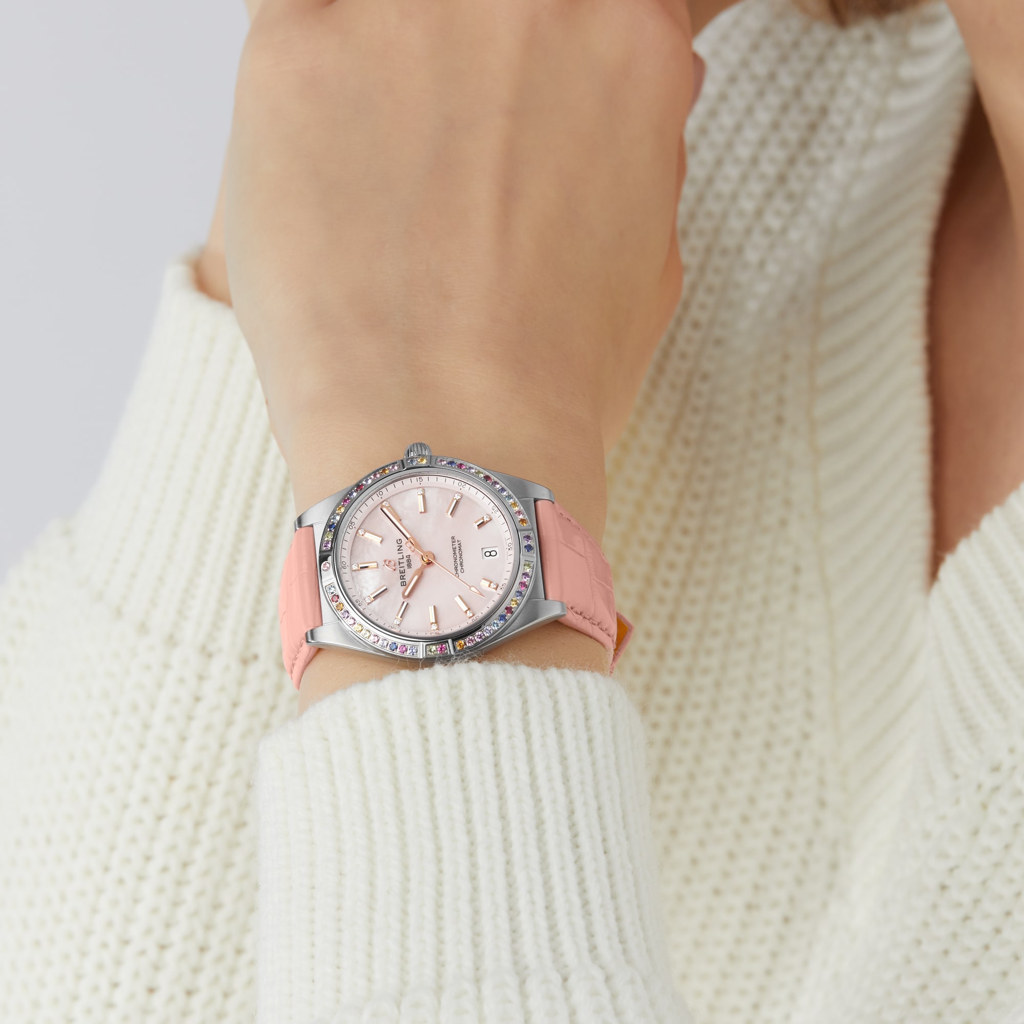 Breitling Chronomat Automatic 36 South Sea Pink Leather Strap Ladies Watch Breitling Chronomat Automatic 36 South Sea Pink Leather Strap Ladies Watch