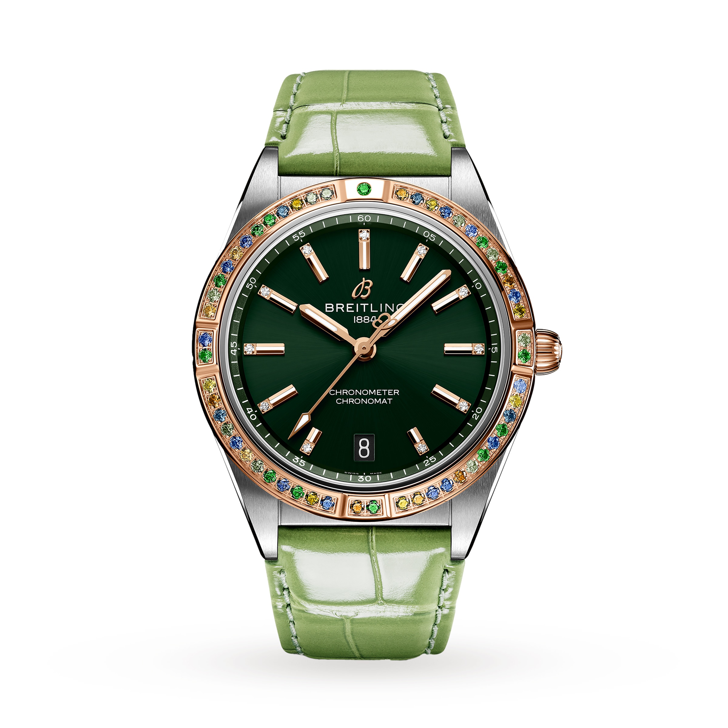 Chronomat Automatic 36 South Sea Green Leather Strap Ladies Watch