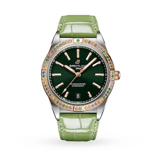 Breitling Chronomat Automatic 36 South Sea Green Leather Strap Ladies Watch