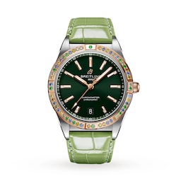 17532599 - Chronomat Automatic 36 South Sea Green Leather Strap Ladies Watch