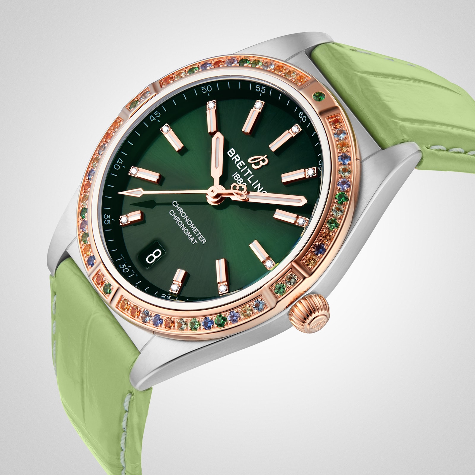 Breitling Chronomat Automatic 36 South Sea Green Leather Strap Ladies Watch