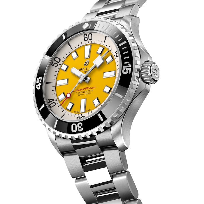 Breitling Superocean Automatic Code Yellow UK Edition 46mm Mens Watch Yellow