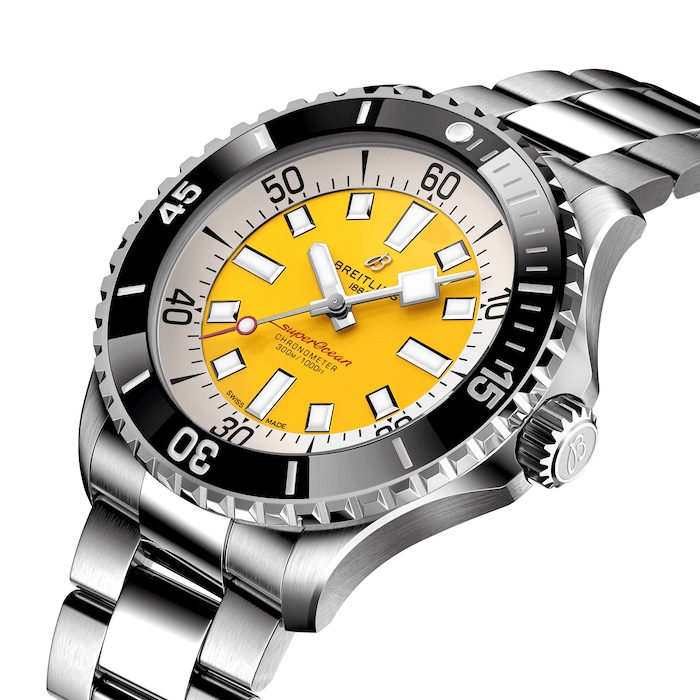 Breitling Superocean Automatic Code Yellow UK Edition 46mm Mens Watch Yellow