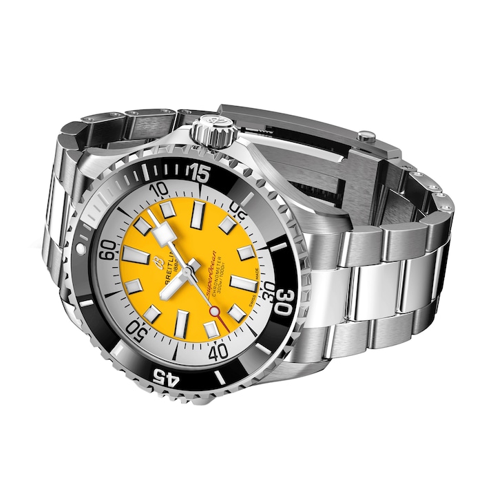 Breitling Superocean Automatic Code Yellow UK Edition 46mm Mens Watch Yellow