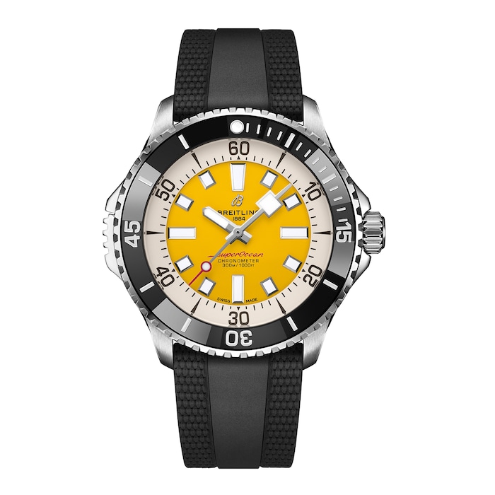 Breitling Superocean Automatic Code Yellow UK Edition 46mm Mens Watch Yellow Rubber