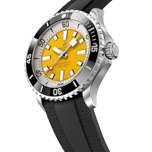 Breitling Superocean Automatic Code Yellow UK Edition 46mm Mens Watch Yellow Rubber