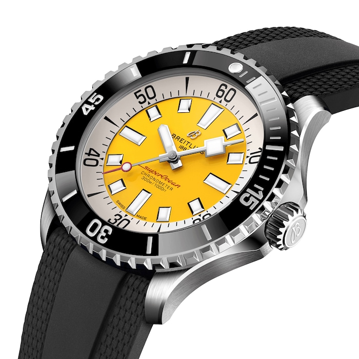 Breitling Superocean Automatic Code Yellow UK Edition 46mm Mens Watch Yellow Rubber