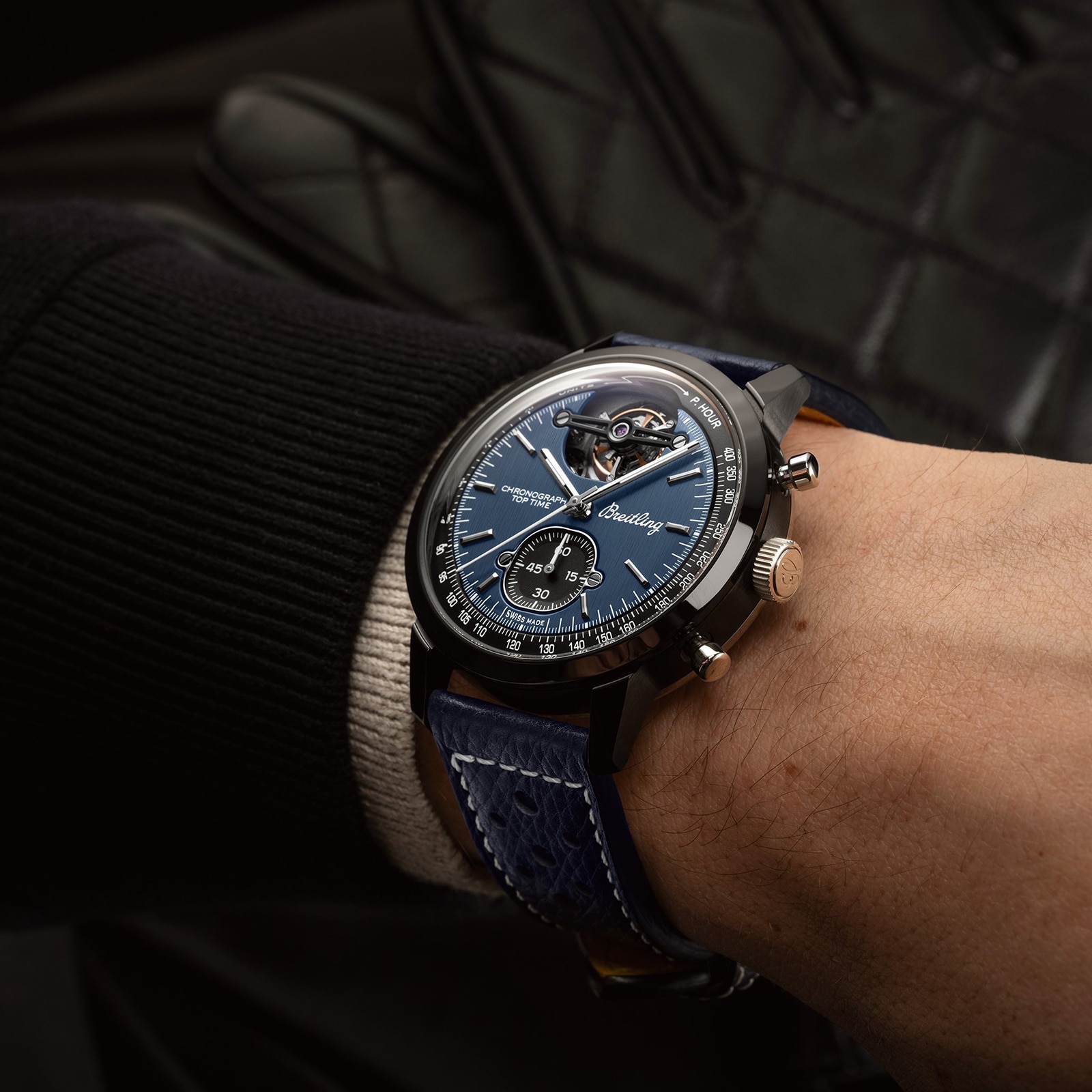 Breitling Top Time B21 Shelby Cobra Tourbillon 44mm Mens Watch Blue Breitling Top Time B21 Shelby Cobra Tourbillon 44mm Mens Watch Blue