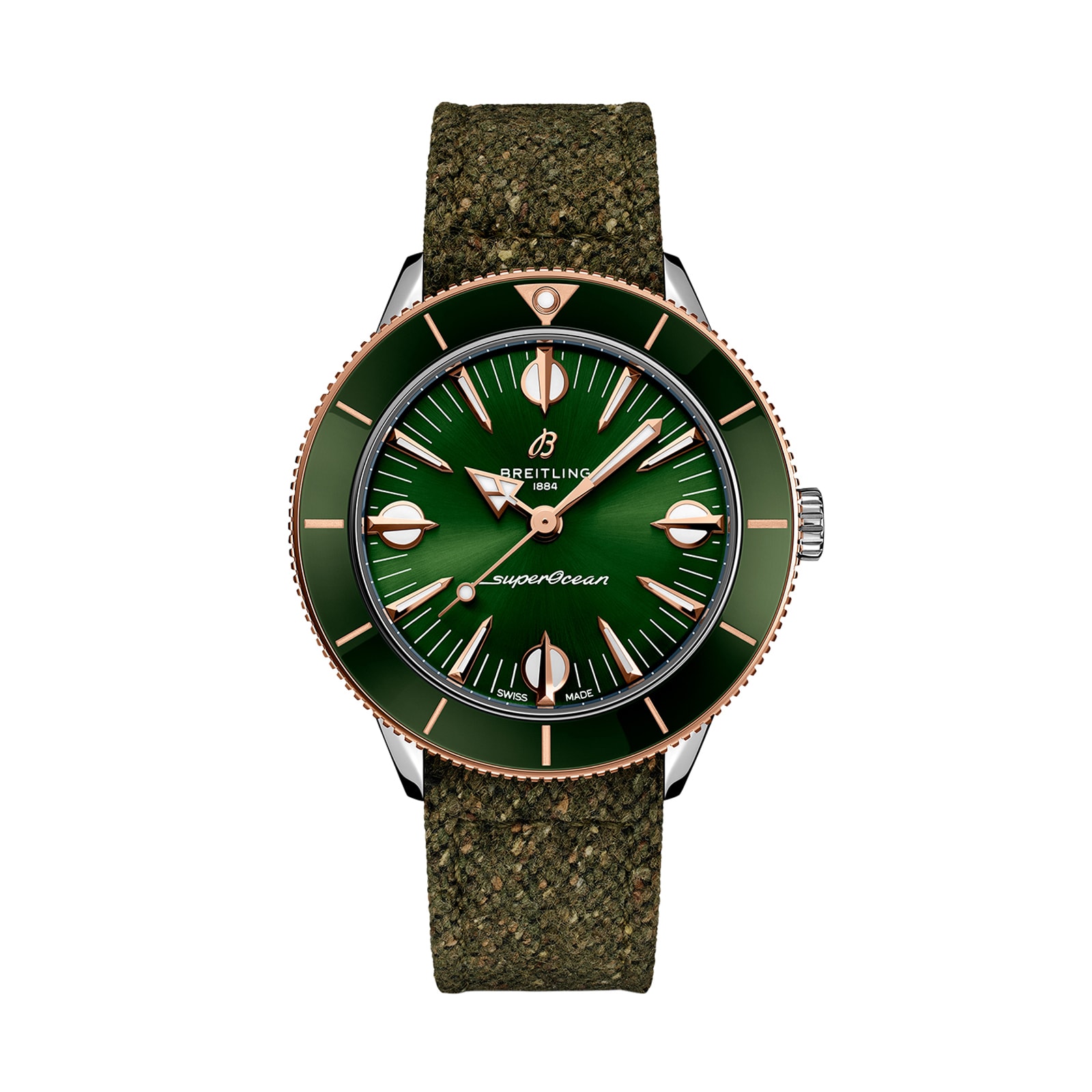 Breitling Superocean Heritage '57 Highlands Capsule 38mm Mens Watch Green 2 Straps