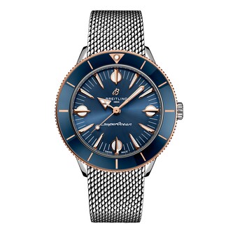 Breitling Superocean Heritage '57 Highlands Capsule 38mm Mens Watch Blue 2 Straps