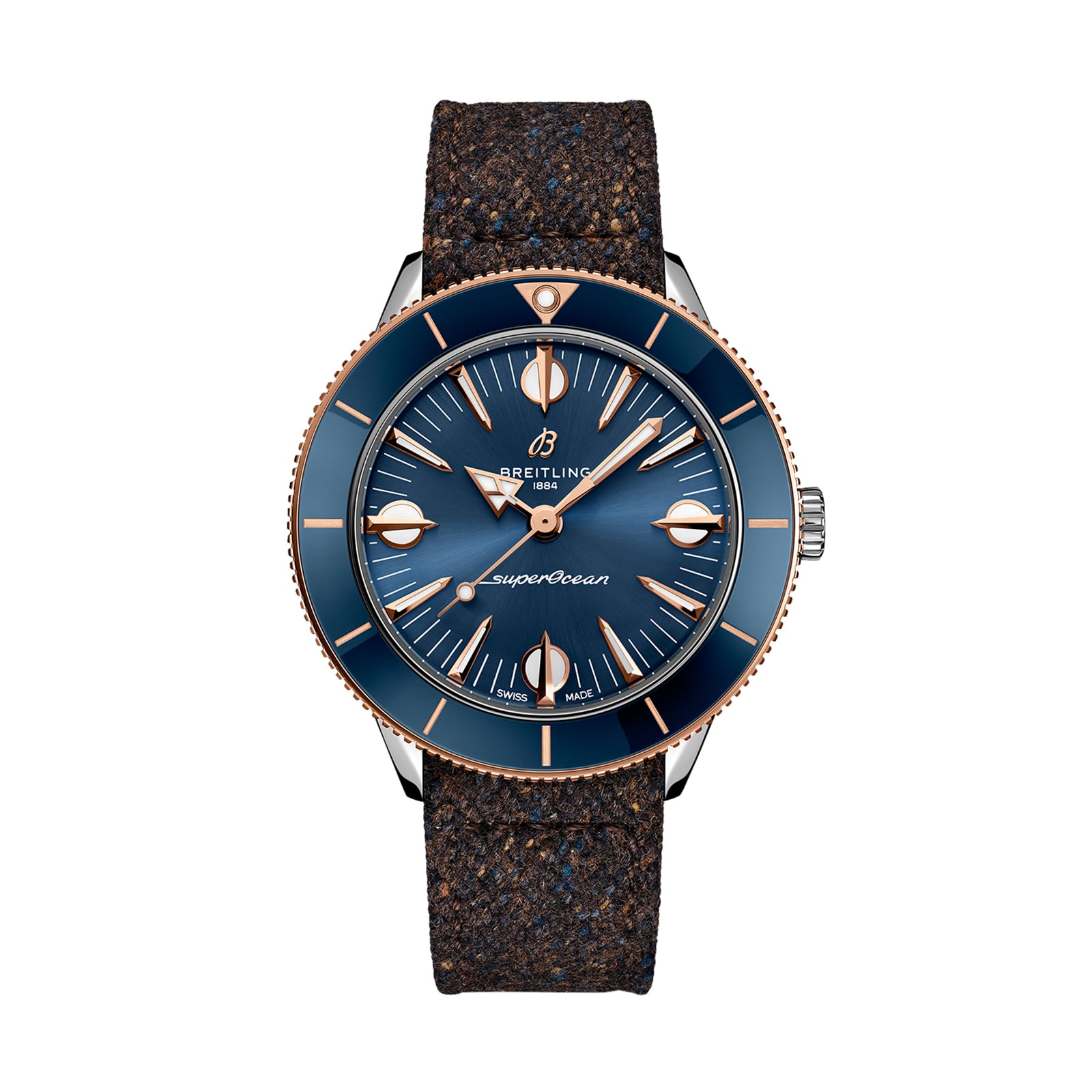 Breitling Superocean Heritage '57 Highlands Capsule 38mm Mens Watch Blue 2 Straps