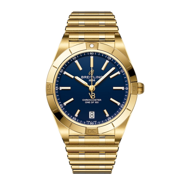 Breitling Chronomat Automatic 36mm Victoria Beckham Limited Edition Ladies Watch Midnight Blue Yellow Gold
