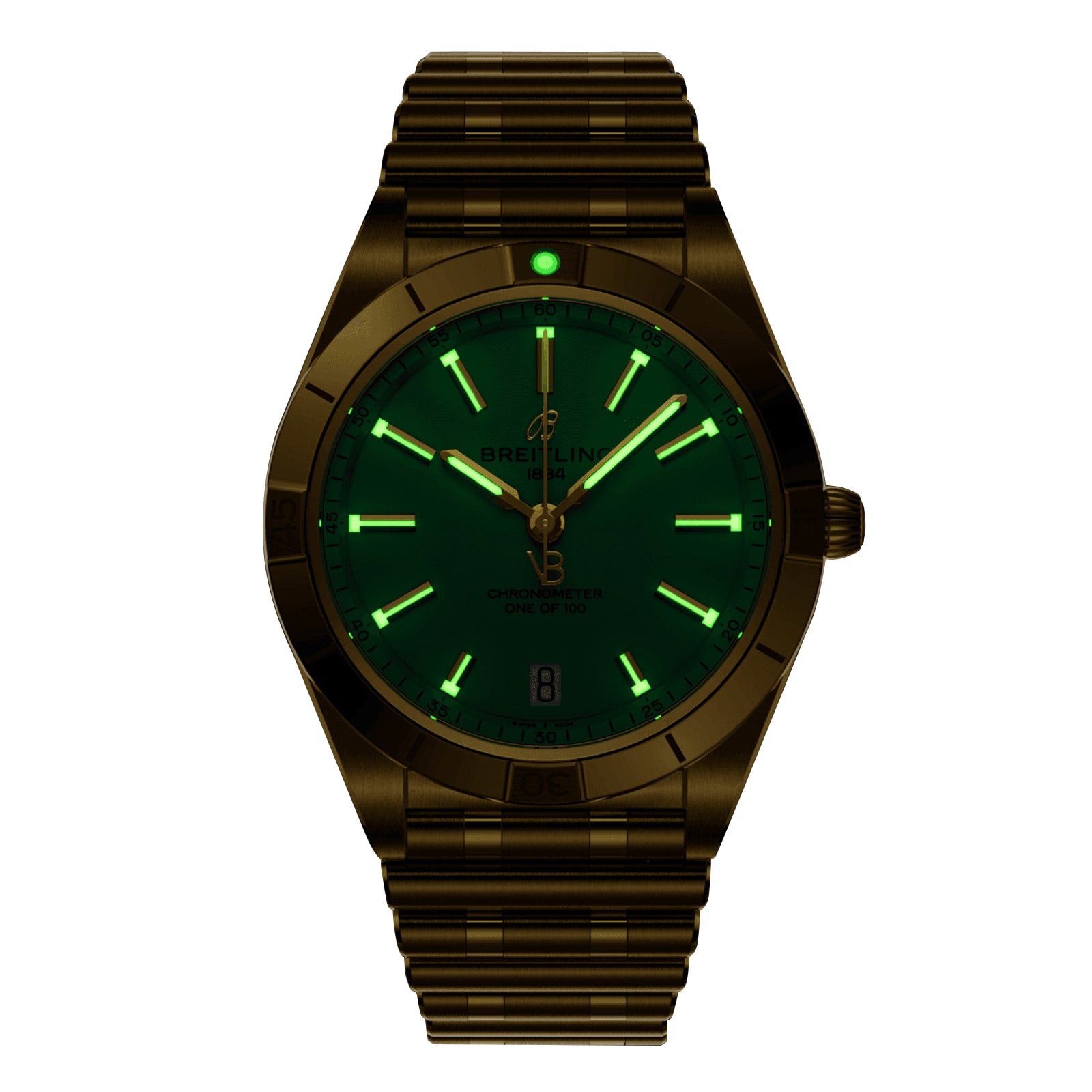 Breitling Chronomat Automatic 36mm Victoria Beckham Limited Edition Ladies Watch Peppermint Yellow Gold