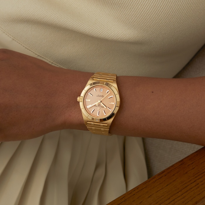 Breitling Chronomat Automatic 36mm Victoria Beckham Limited Edition Ladies Watch Sand Yellow Gold
