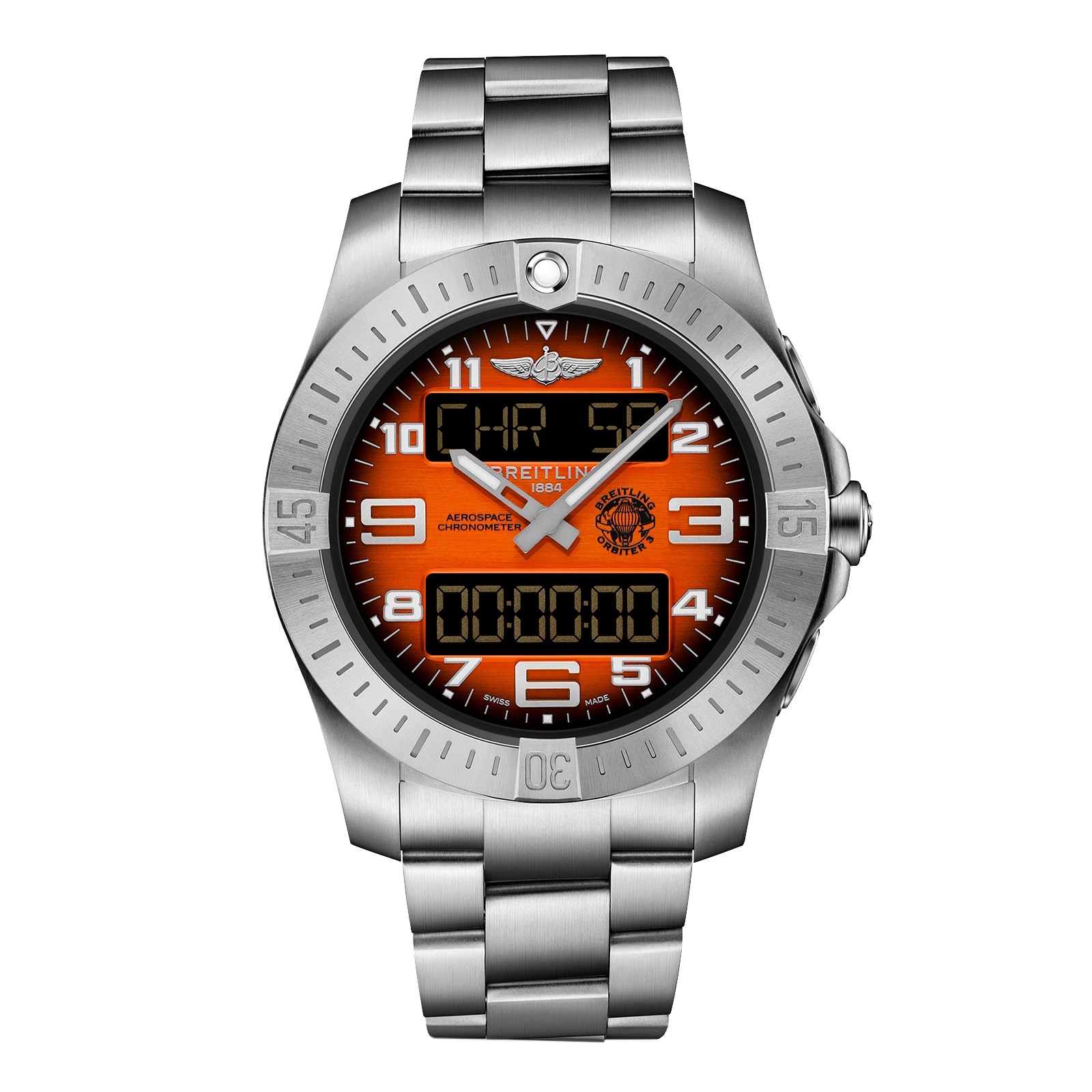 Breitling Aerospace B70 Orbiter 25th Anniversary 43mm Mens Watch Orange ...