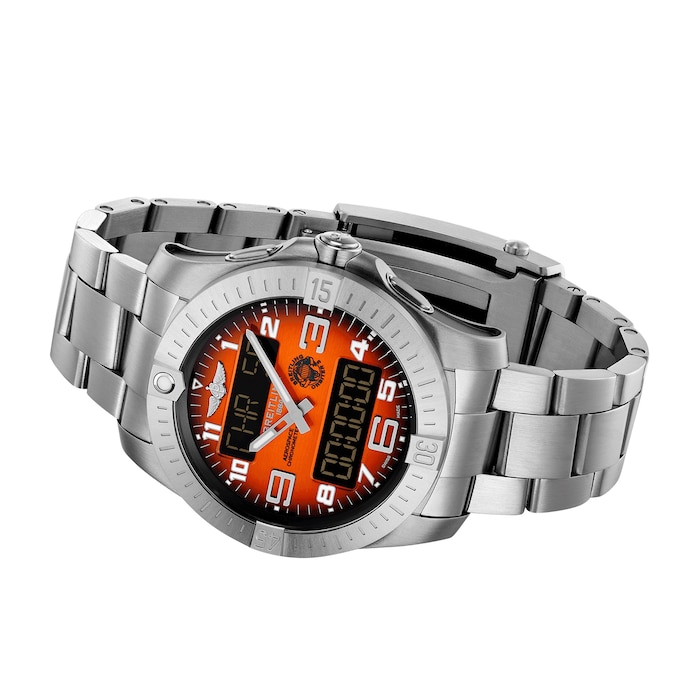 Breitling Aerospace B70 Orbiter 25th Anniversary 43mm Mens Watch Orange Titanium