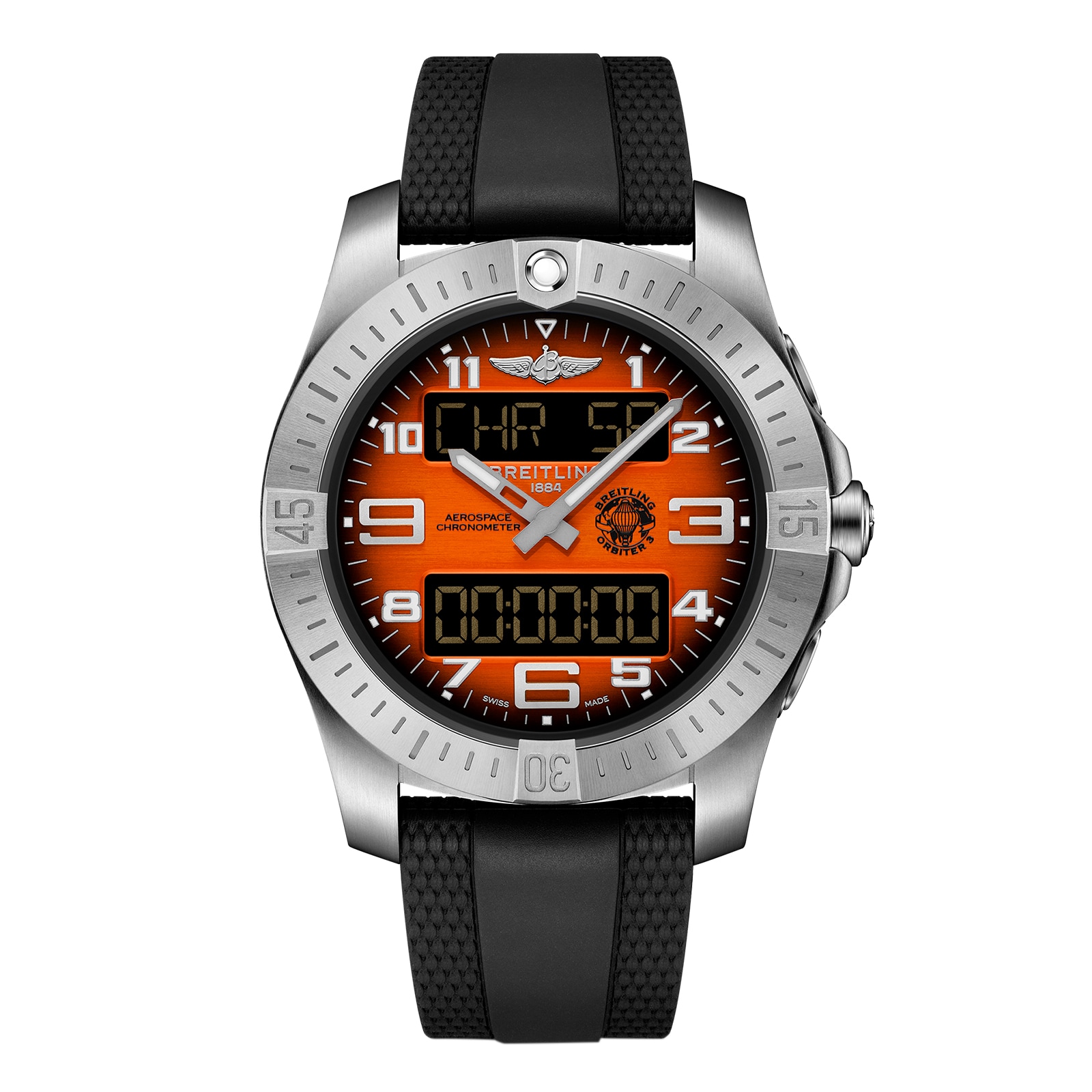 Aerospace B70 Orbiter 25th Anniversary 43mm Mens Watch Orange Rubber