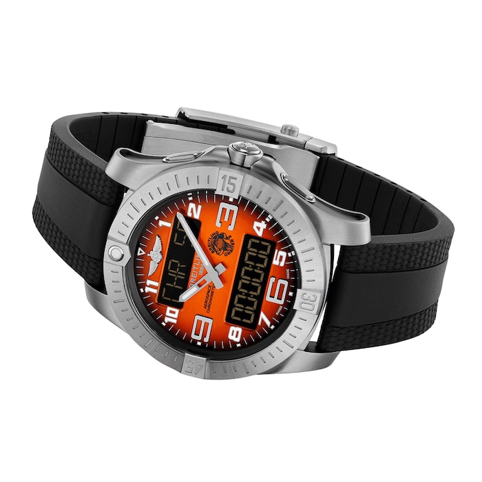 Breitling Aerospace B70 Orbiter 25th Anniversary 43mm Mens Watch Orange Rubber