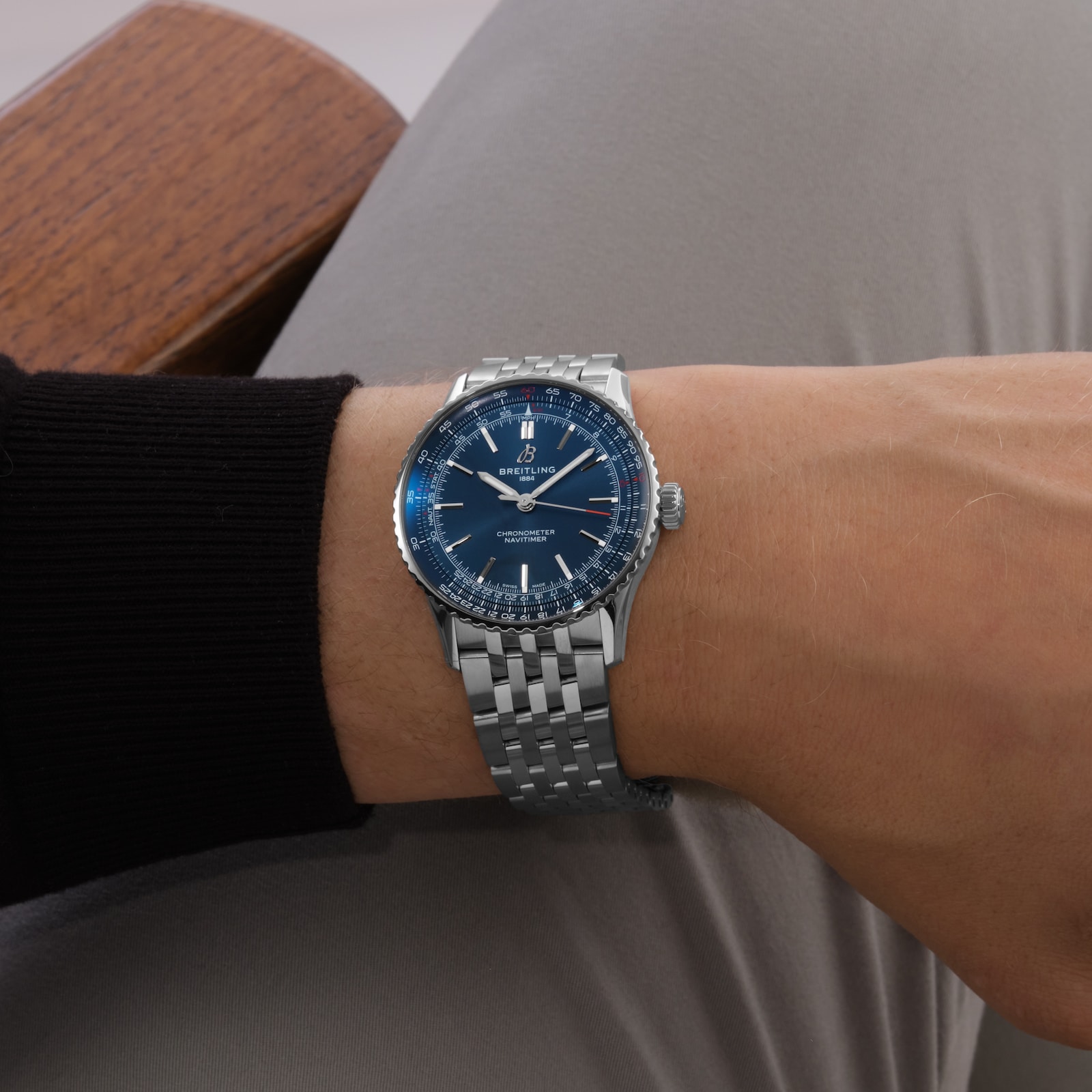 Breitling Navitimer Automatic 41mm Mens Watch Blue Stainless Steel