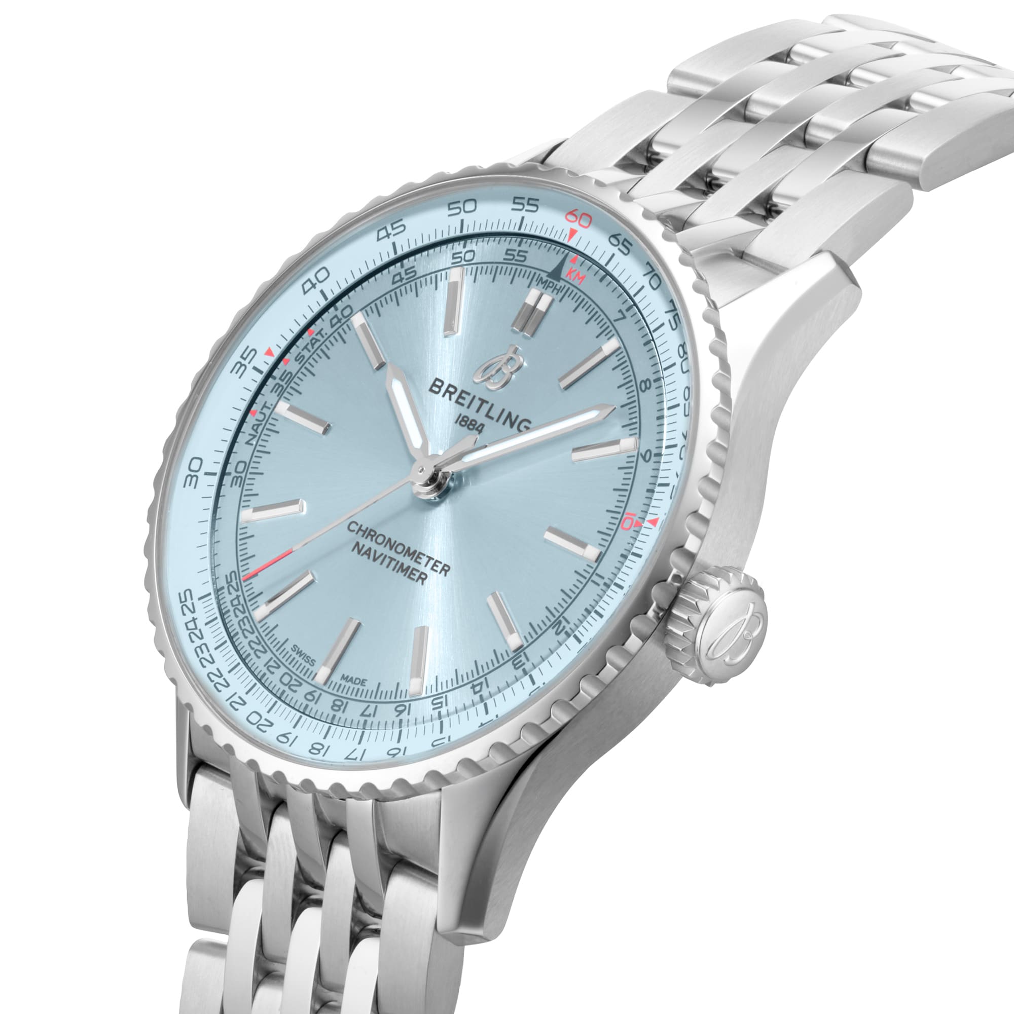 Breitling Navitimer Automatic 41mm Mens Watch Light Blue Stainless Steel