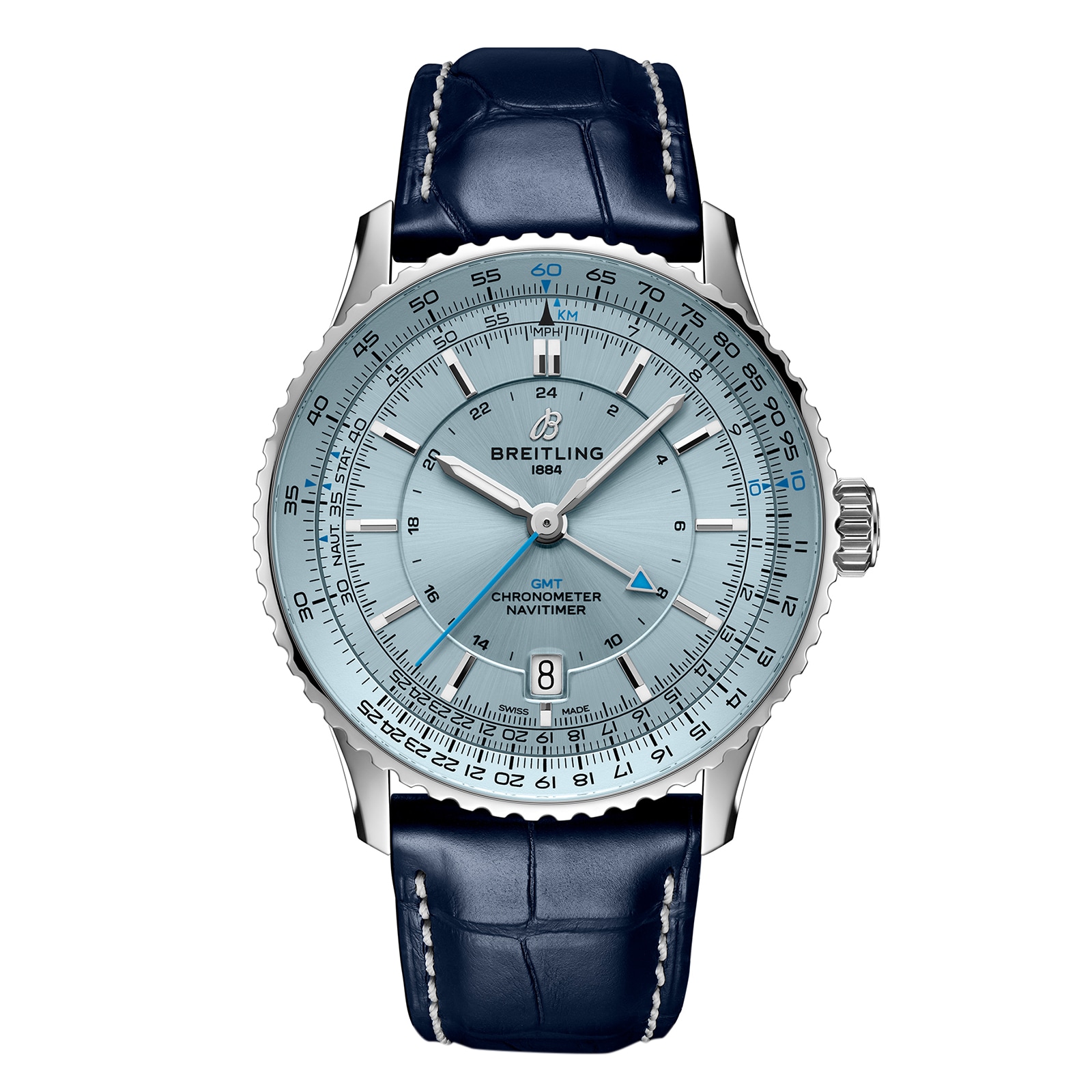 Breitling Navitimer Automatic GMT 41mm Mens Watch Light Blue Breitling Navitimer Automatic GMT 41mm Mens Watch Light Blue