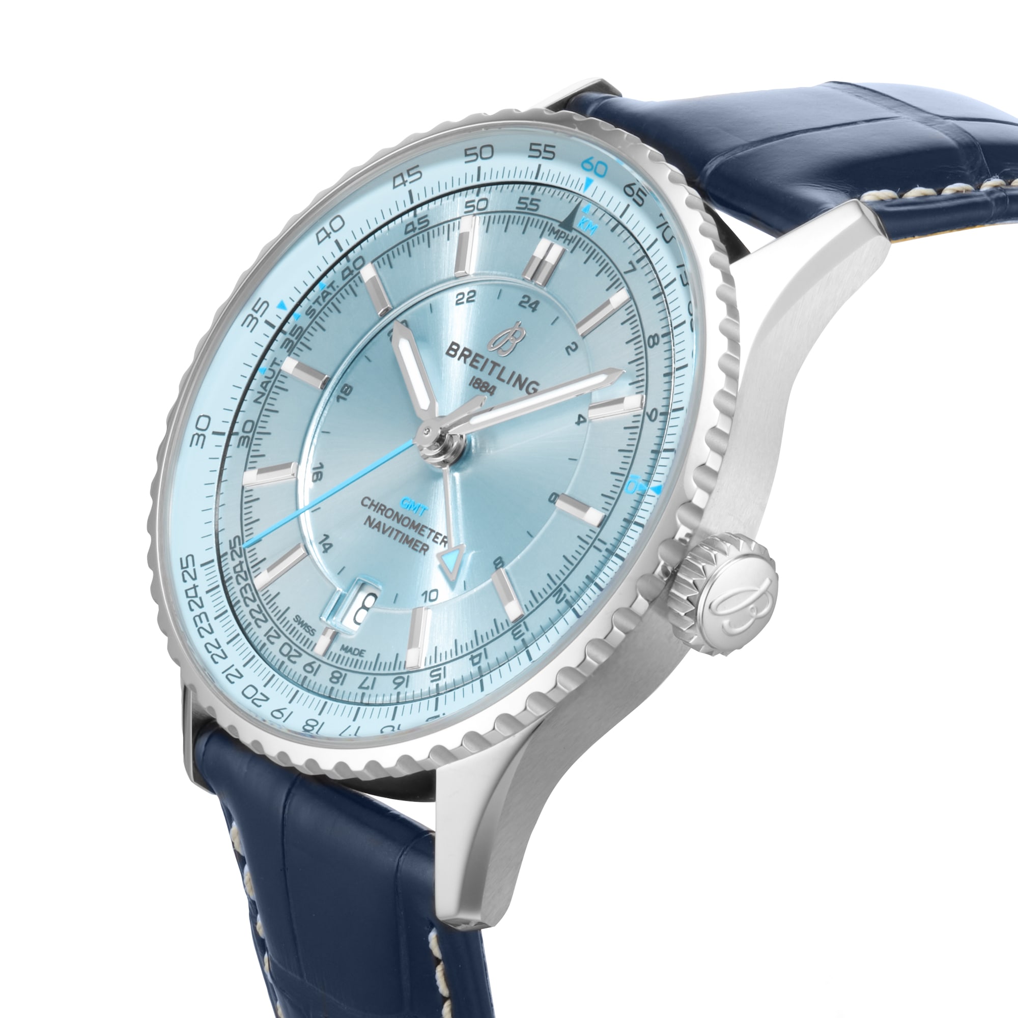 Breitling Navitimer Automatic GMT 41mm Mens Watch Light Blue Breitling Navitimer Automatic GMT 41mm Mens Watch Light Blue