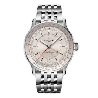 Breitling Navitimer Automatic GMT 41mm Mens Watch Silver Stainless Steel Breitling Navitimer Automatic GMT 41mm Mens Watch Silver Stainless Steel