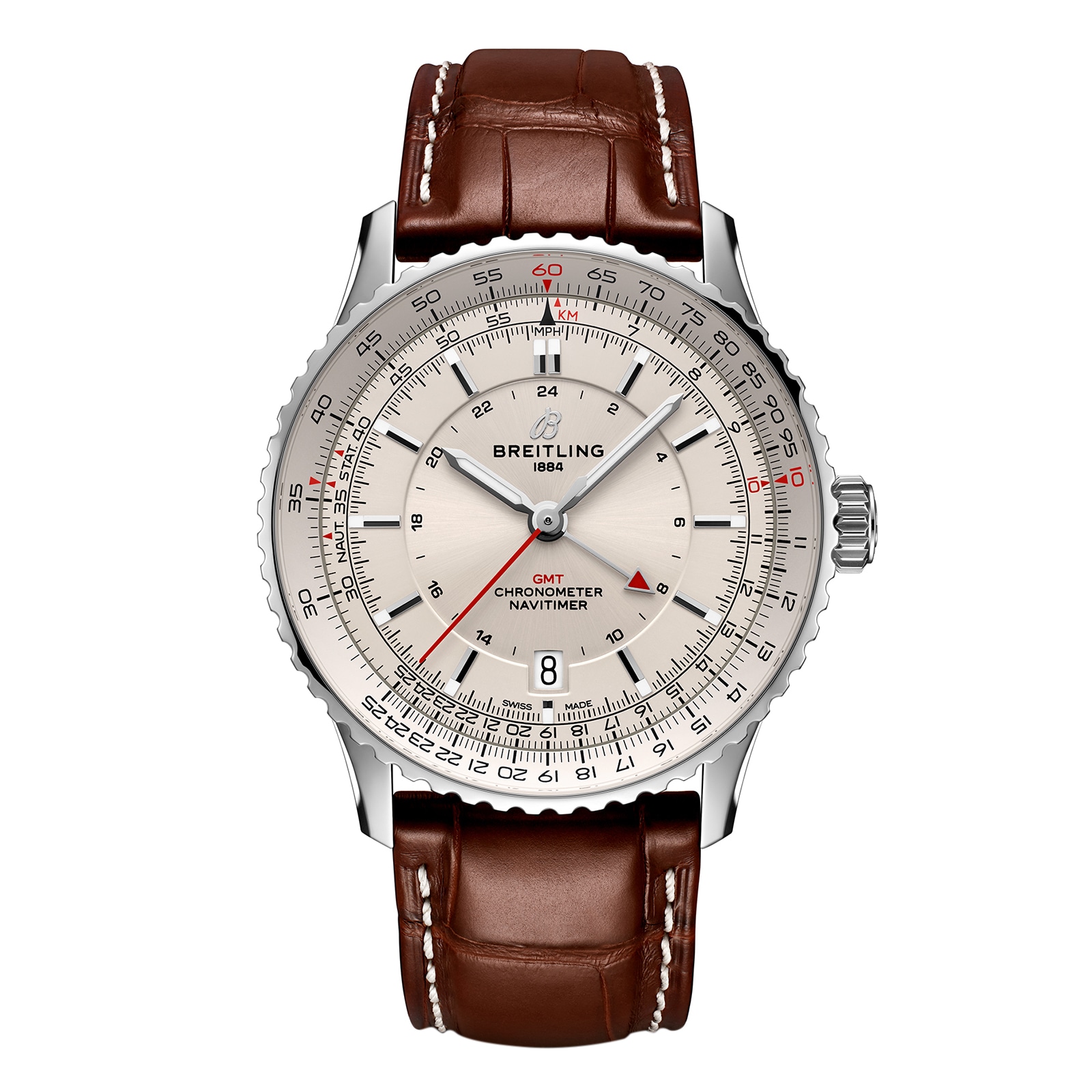 Navitimer Automatic GMT 41mm Mens Watch Silver