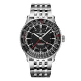 Breitling Navitimer Automatic GMT 41mm Mens Watch Black Stainless Steel