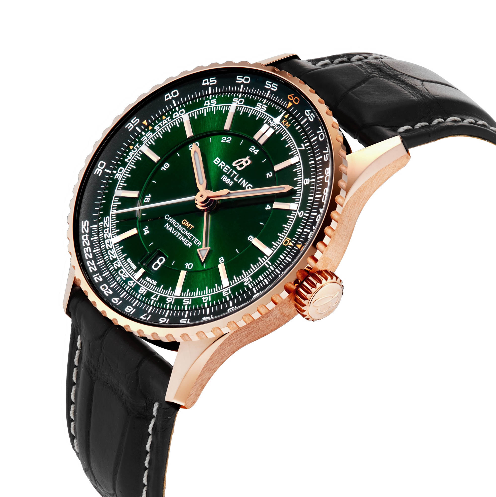 Breitling Navitimer Automatic GMT 41mm Mens Watch Green