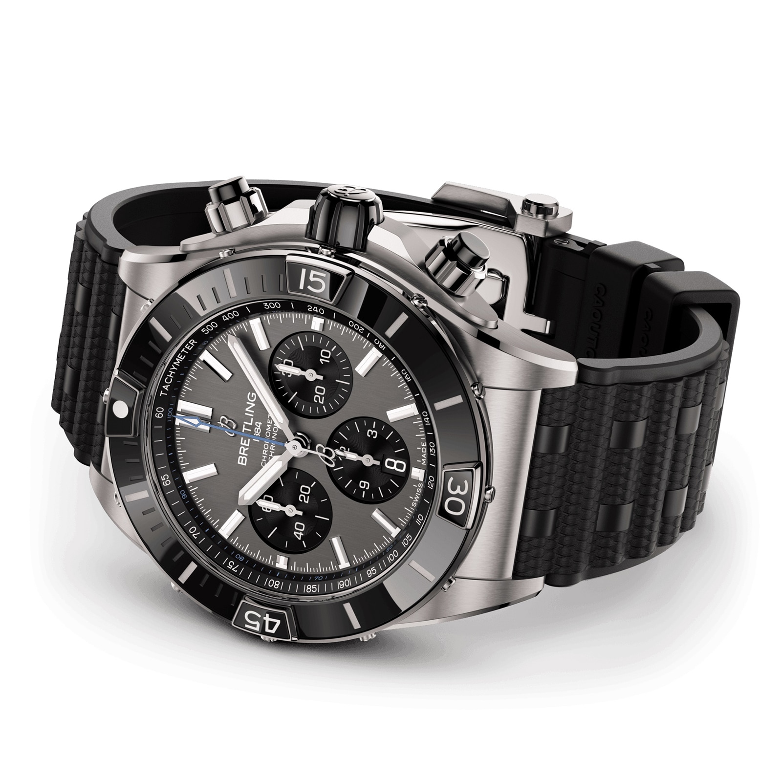 Breitling Super Chronomat B01 44mm Mens Watch Grey Rubber Breitling Super Chronomat B01 44mm Mens Watch Grey Rubber