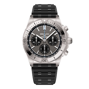 Breitling Chronomat B01 42mm Mens Watch Grey Rubber